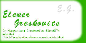 elemer greskovits business card